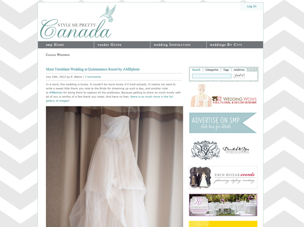 AMBphoto photography by Anne-Marie Bouchard featured on Style Me Pretty Canada