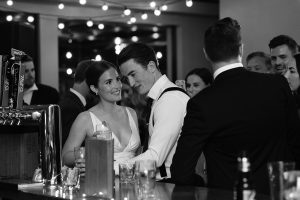 Black and white candid wedding photo Ottawa Ontario The Mill