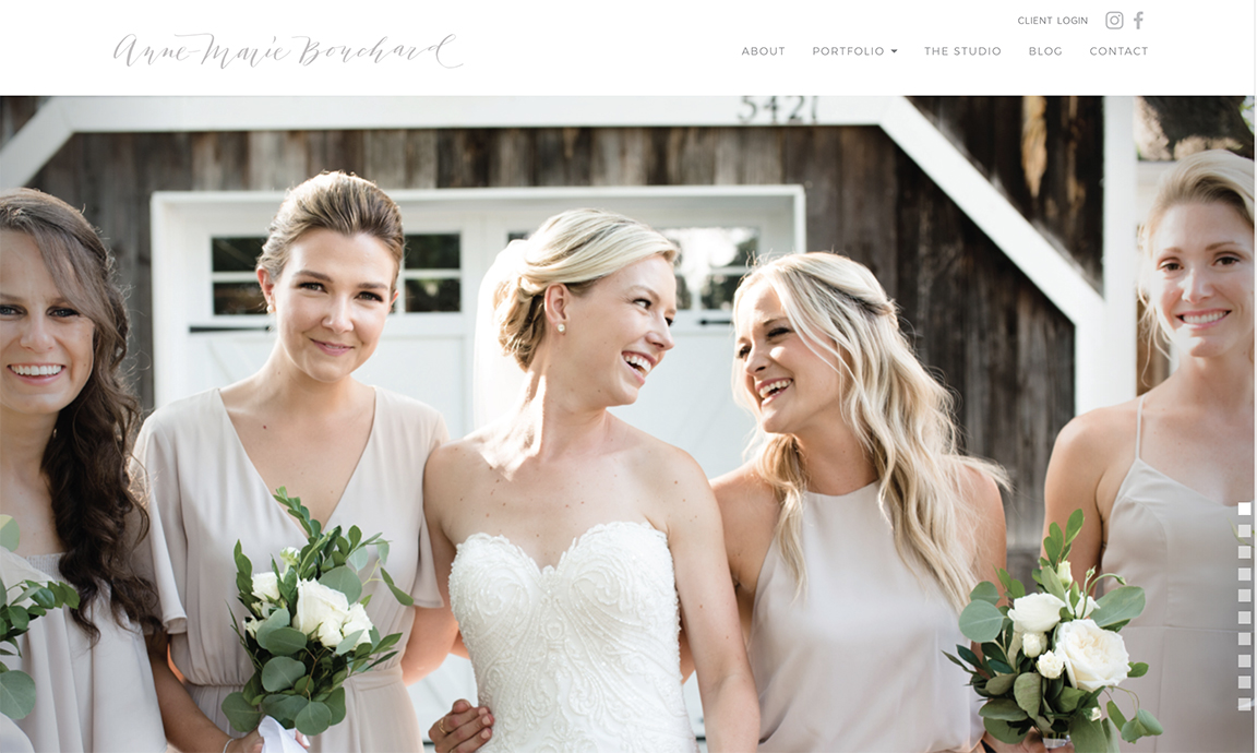 Bridesmaids and bride smiling together outside in the summer